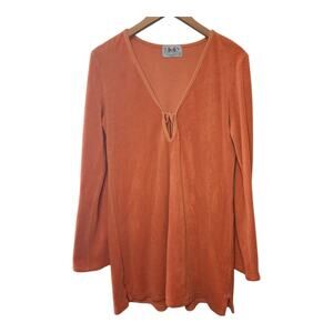 Vintage Juicy Couture Y2K Mini Dress Tunic Beach Swim Cover Terry Orange XL